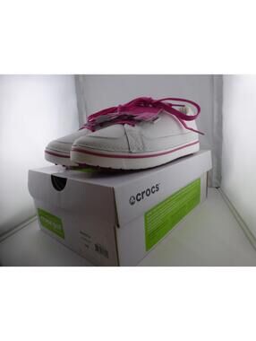 Crocs Golf Bradyn Women's Spikeless Golf Shoes White Fuchsia US 8 Lace-Up NEW M3